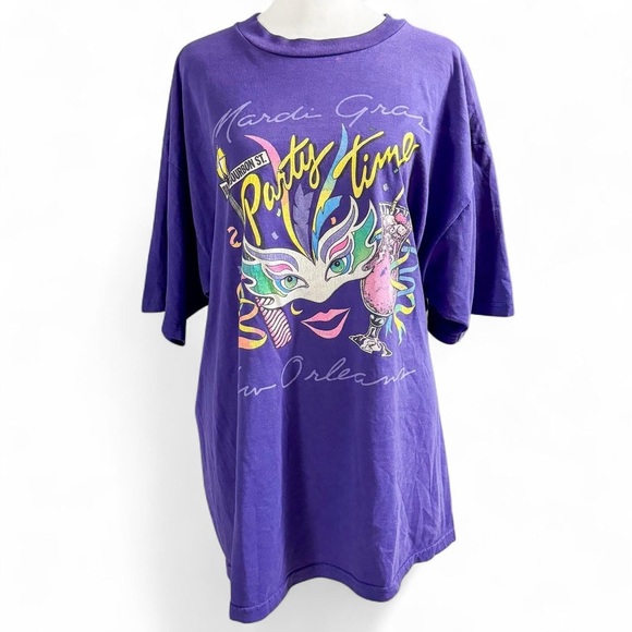 Jerzees Other - Purple Mardi Gras Party Time T-Shirt